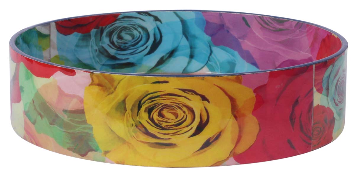 Buy in Bulk Wholesale Round Tray in MDF 6” Decorative with Enamel Work in Floral Pattern - Multicolored - Accessory Organizer/Home Essentials/Decor